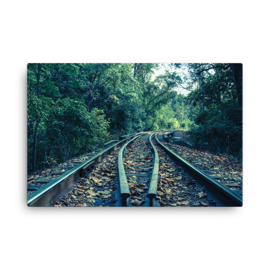 Lead Me Into The Light Colorized Rustic Industrial Landscape Canvas Wall Art Prints