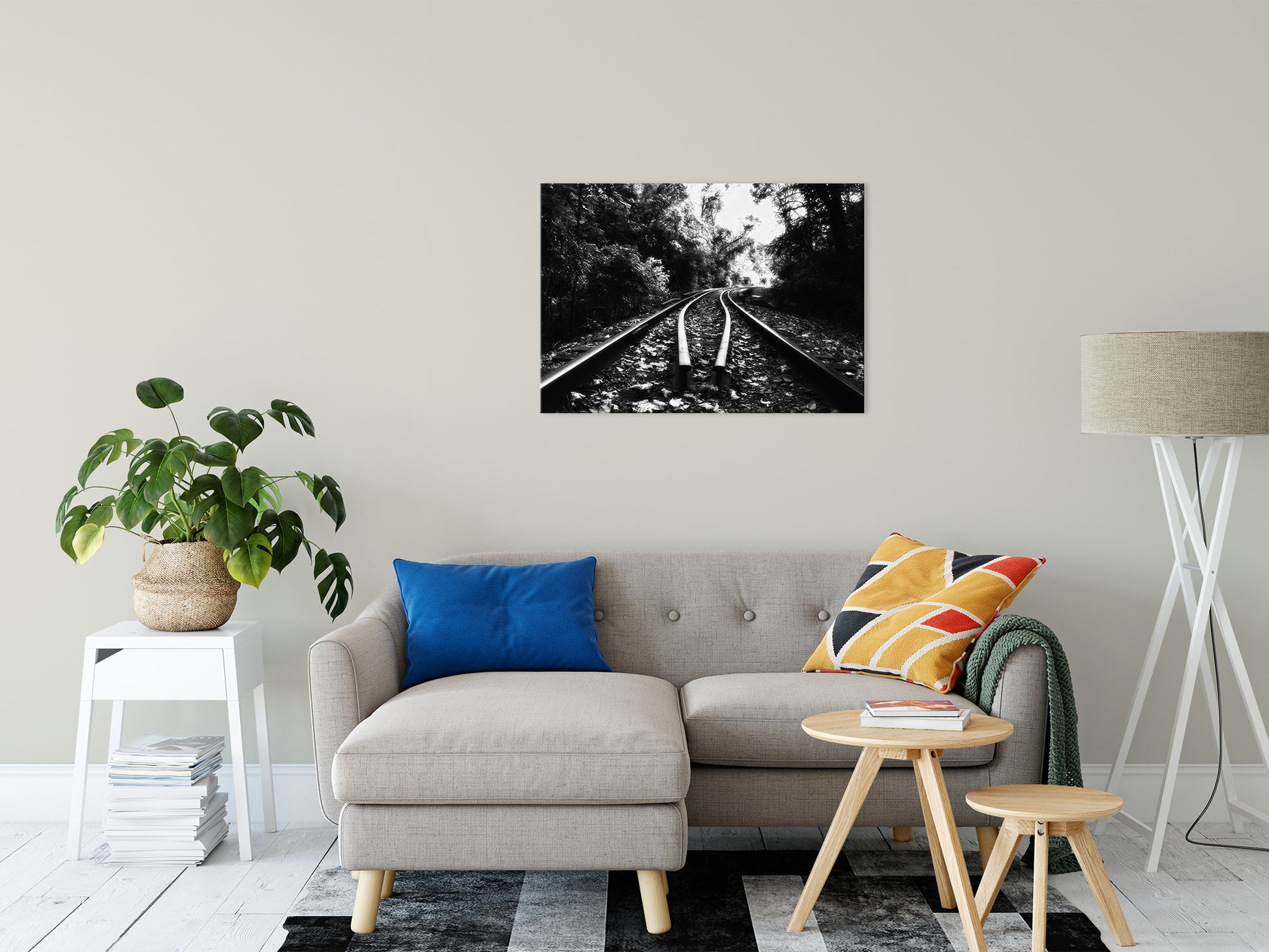 Lead Me Into The Light in Black and White Rural Landscape Fine Art Canvas Wall Art Prints 24" x 36" - PIPAFINEART