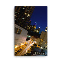 Light Trails in Philly Urban Landscape Traditional Canvas Wall Art Print