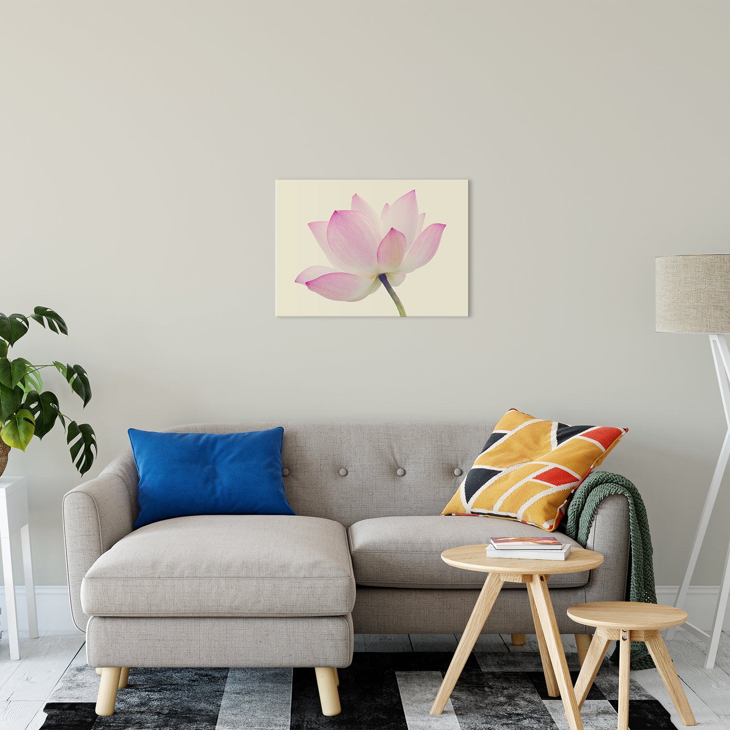 Lotus Flower Creamy Haze Effect Floral Nature Photo Fine Art Canvas Print 20" x 30" - PIPAFINEART