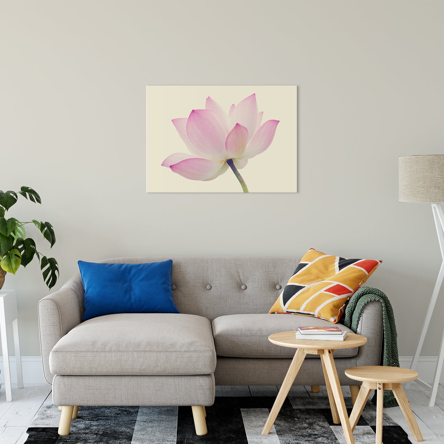 Lotus Flower Creamy Haze Effect Floral Nature Photo Fine Art Canvas Print 24" x 36" - PIPAFINEART
