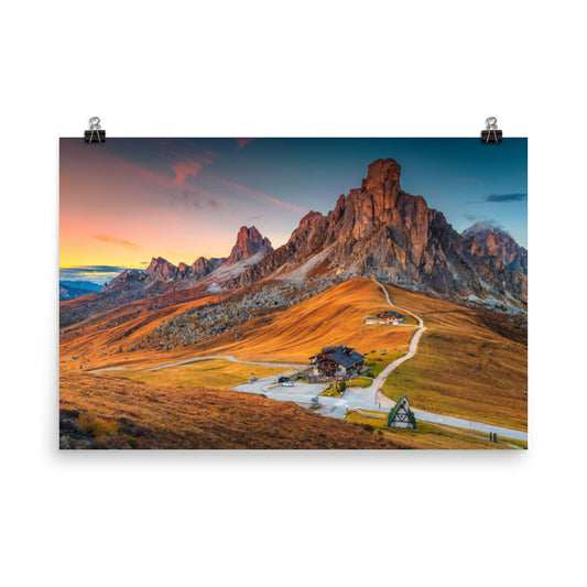 Majestic Sunset and Alpine Mountain Pass Landscape Photo Loose Wall Art Prints - PIPAFINEART