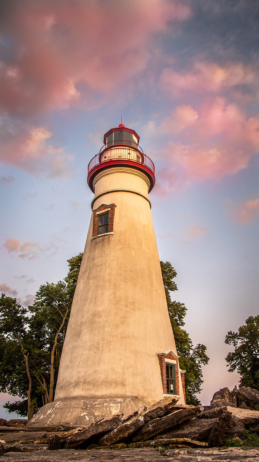 Marblehead Lighthouse at Sunset From the Shore Fine Art Canvas Wall Art Prints  - PIPAFINEART