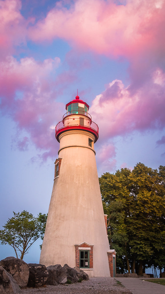 Marblehead Lighthouse at Sunset Landscape Fine Art Canvas Wall Art Prints  - PIPAFINEART