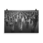 Black and White Melbourne Princes Pier Landscape Photo Loose Wall Art Prints