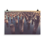 Coastal Themed Art Prints: Melbourne Princes Pier Subtle Vintage Shadow Effects Loose Wall Art Prints