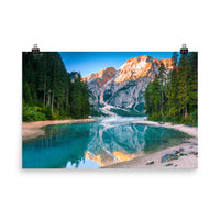 Misty Lake and Snow-cap Mountain Reflections Landscape Photo Loose Wall Art Prints - PIPAFINEART