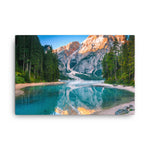 Misty Lake and Snowcap Mountain Reflections Rural Landscape Canvas Wall Art Prints