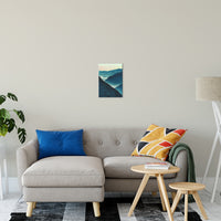 Misty Blue Silhouette Mountain Range Landscape Fine Art Canvas Wall Art Prints 11" x 14" - PIPAFINEART