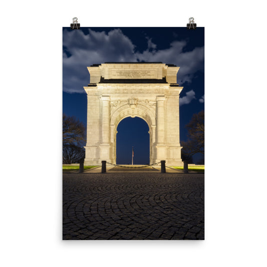Night Photo At Valley Forge Arch Urban Landscape Loose Unframed Wall Art Prints - PIPAFINEART