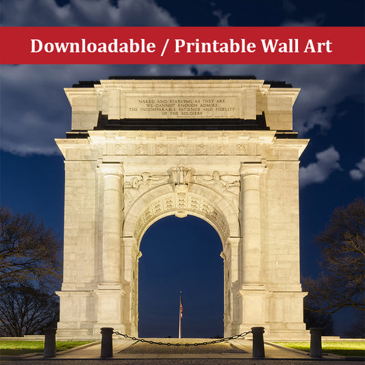 Valley Forge Arch Urban Night Landscape Photo DIY Wall Decor Instant Download Print - Printable  - PIPAFINEART