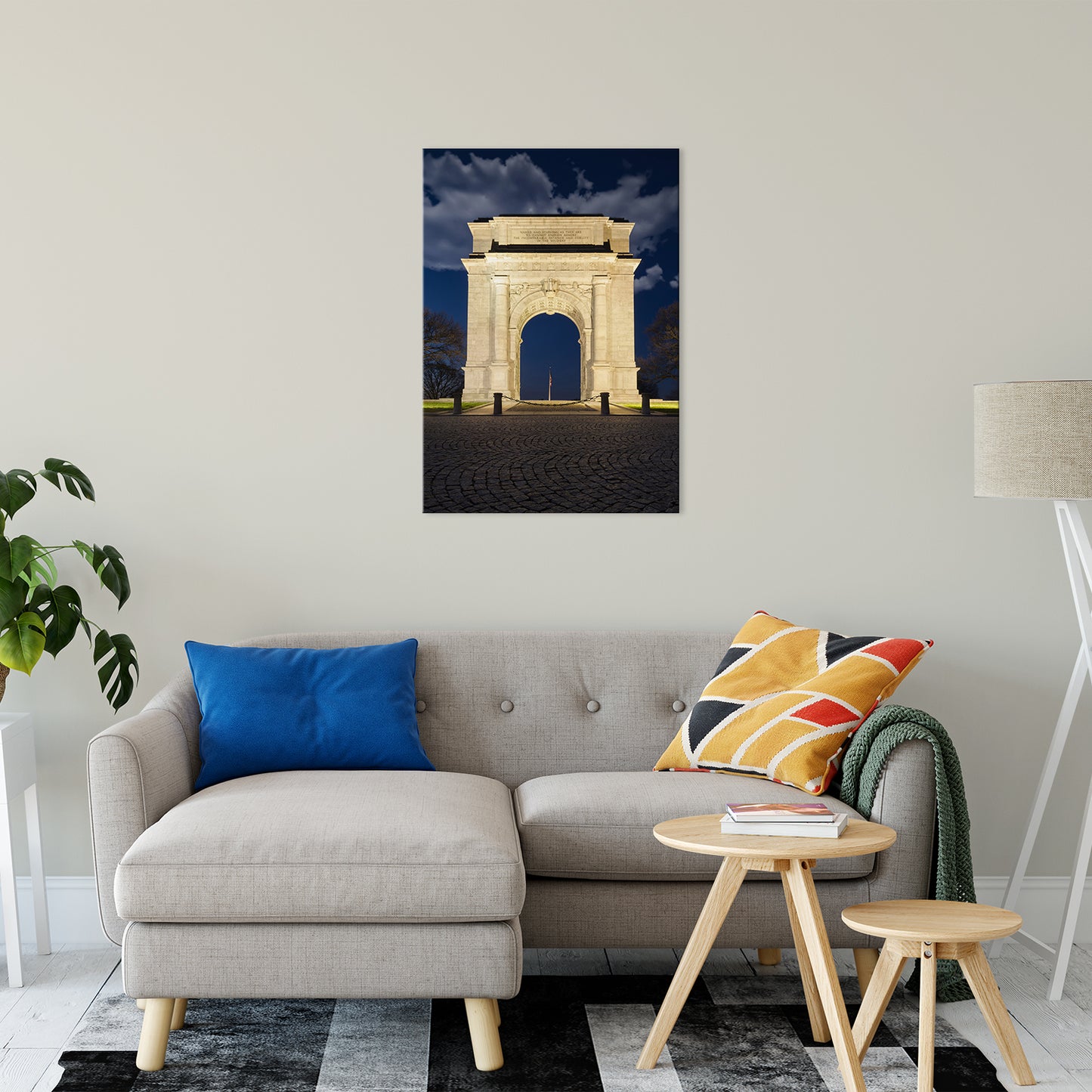 Valley Forge Memorial Arch Night Photo Fine Art Canvas Wall Art Prints 24" x 36" - PIPAFINEART