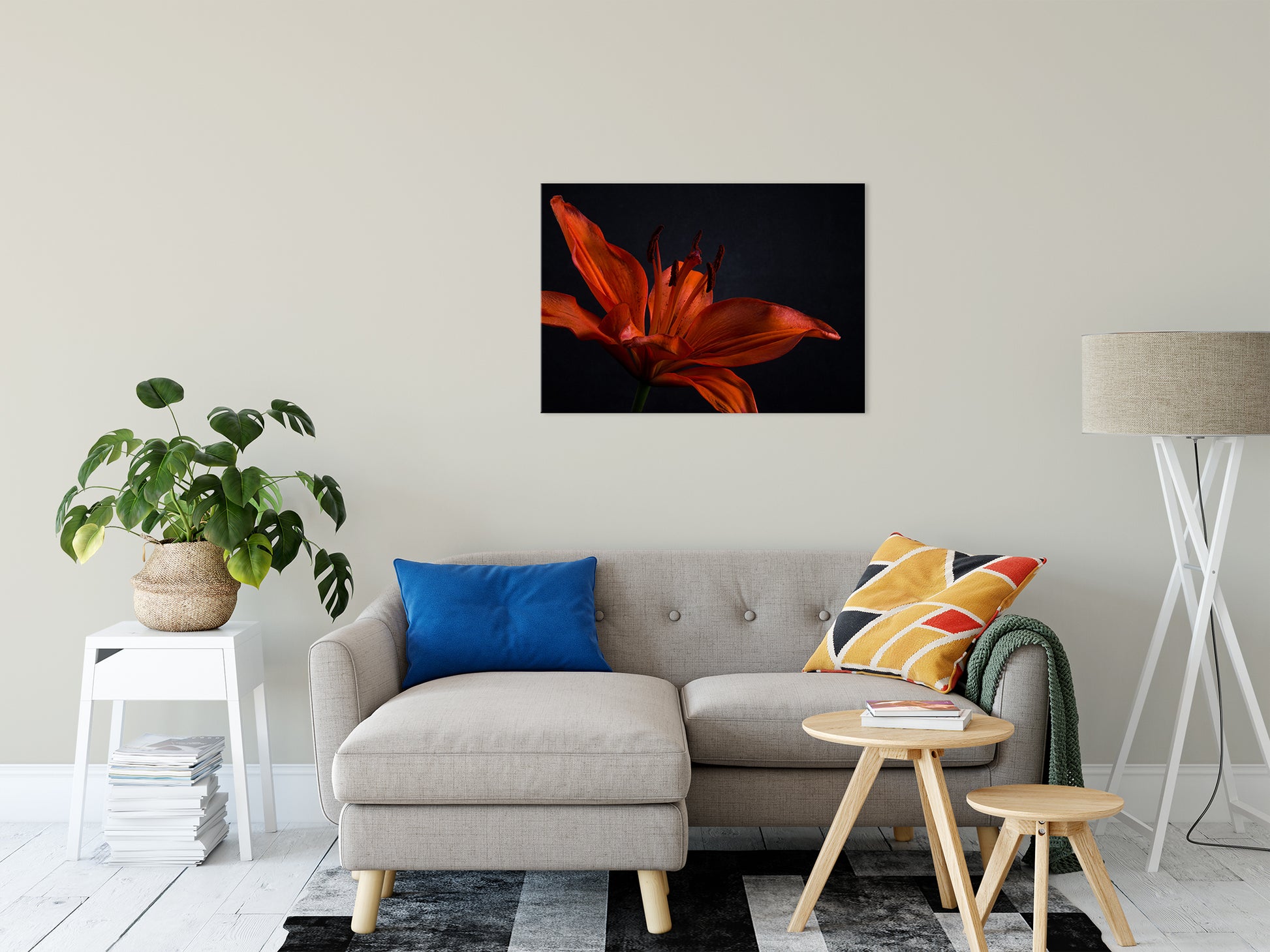 Orange Lily with Backlight Nature / Floral Photo Fine Art Canvas Wall Art Prints 24" x 36" - PIPAFINEART