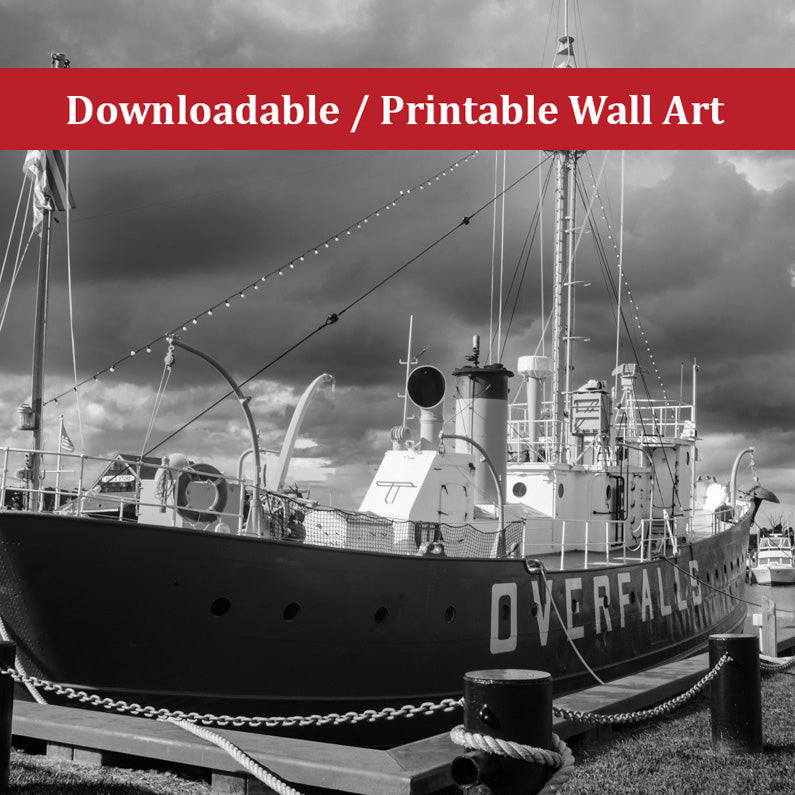 Overfalls Lightship Landscape Photo DIY Wall Decor Instant Download Print - Printable  - PIPAFINEART