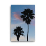 Palm Tree Silhouettes on Blue Sky Botanical Nature Canvas Wall Art Prints