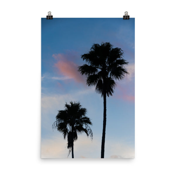 Palm Tree Silhouettes on Blue Sky Botanical Nature Photo Loose Unframed Wall Art Prints - PIPAFINEART