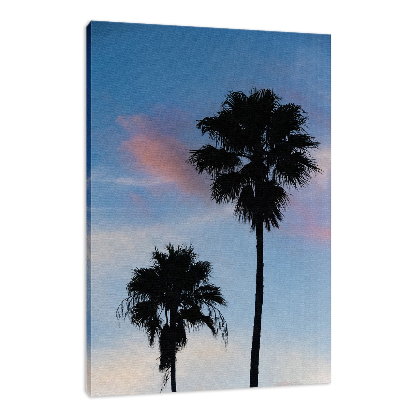 Palm Tree Silhouettes on Blue Sky Nature / Botanical Photo Fine Art Canvas Wall Art Prints  - PIPAFINEART
