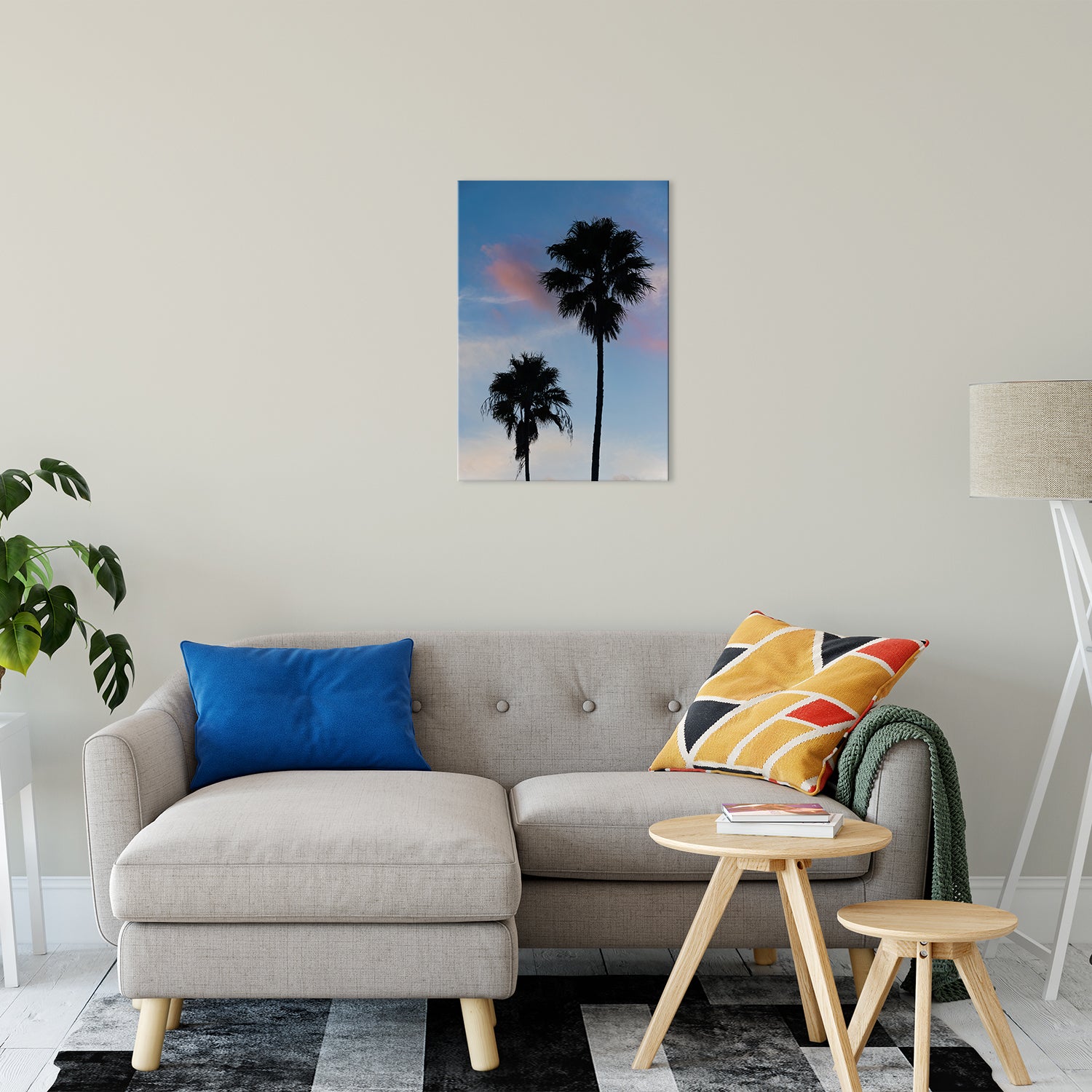 Palm Tree Silhouettes on Blue Sky Nature / Botanical Photo Fine Art Canvas Wall Art Prints 20" x 30" - PIPAFINEART