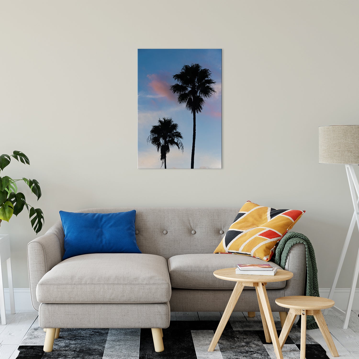 Palm Tree Silhouettes on Blue Sky Nature / Botanical Photo Fine Art Canvas Wall Art Prints 24" x 36" - PIPAFINEART