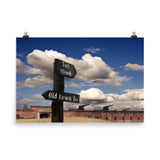 Rustic Home Decor Wall Art: Path Sign and Fort Clinch Urban Landscape Photo Loose Wall Art Print
