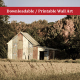 Patriotic Barn in Field Aged Landscape Photo DIY Wall Decor Instant Download Print - Printable  - PIPAFINEART