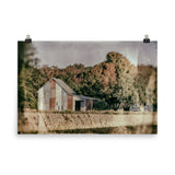 Patriotic Barn in Field Glass Plate Landscape Photo Loose Wall Art Prints - PIPAFINEART