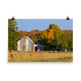 Patriotic Barn in Field Traditional Color Landscape Photo Loose Wall Art Prints - PIPAFINEART