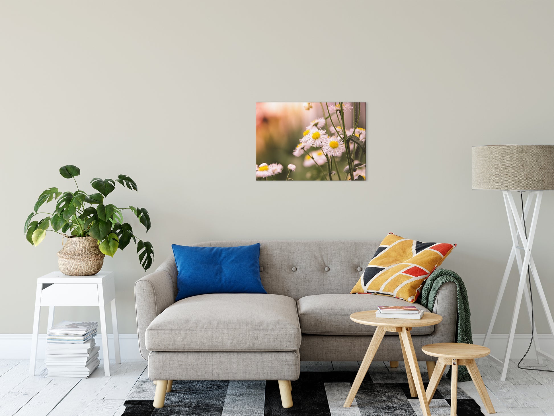 Philadelphia Fleabane Cluster Softened Floral Photo Fine Art Canvas Wall Art Prints 20" x 30" - PIPAFINEART