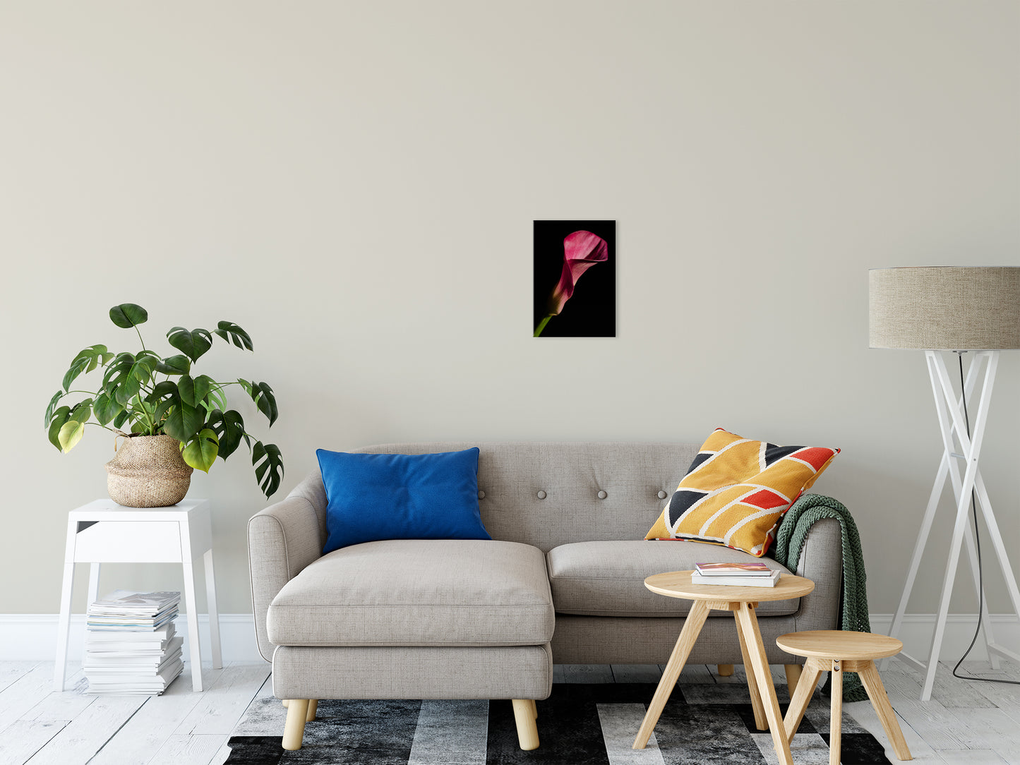 Pink Calla Lily Flower on Black Nature / Floral Photo Fine Art Canvas Wall Art Prints 11" x 14" - PIPAFINEART