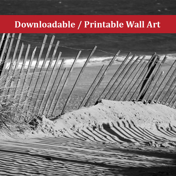 Sandy Beach Fence Landscape Photo DIY Wall Decor Instant Download Print - Printable  - PIPAFINEART