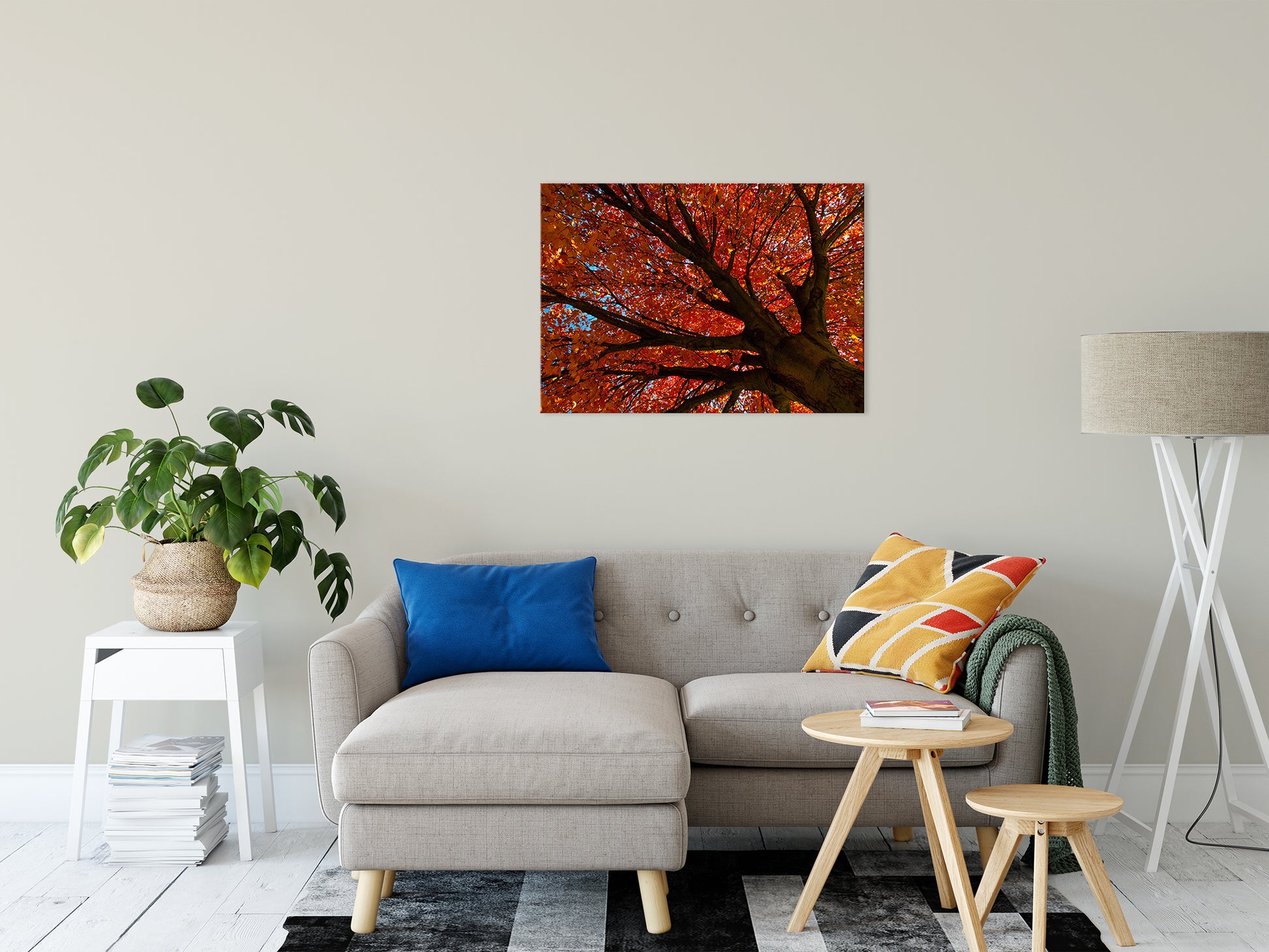 Shimmering Orange Autumn Tree Nature / Botanical Photo Fine Art Canvas Wall Art Prints 24" x 36" - PIPAFINEART