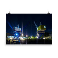 Shining Cranes At Night Urban Landscape Loose Unframed Wall Art Prints - PIPAFINEART