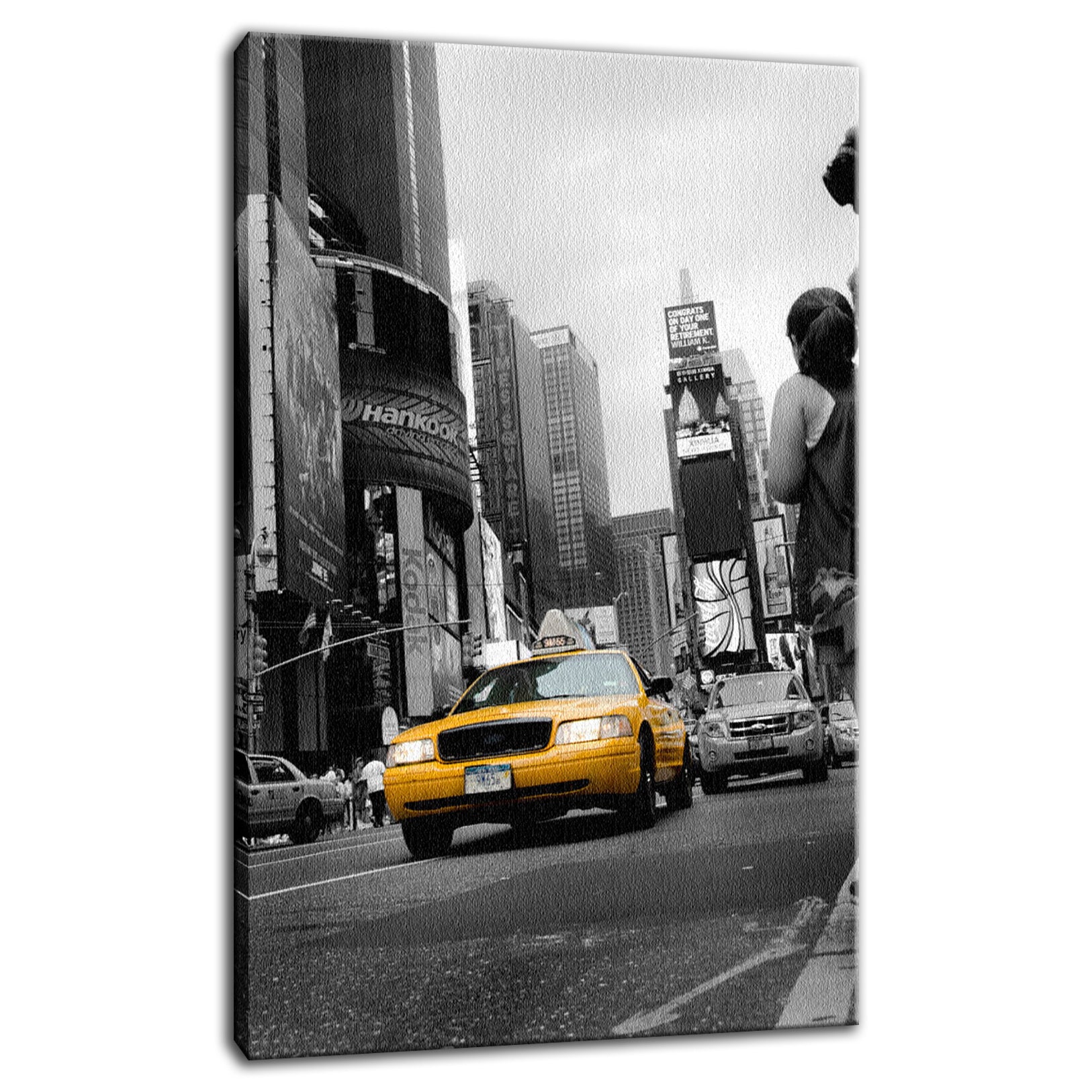 Shining Taxi Cab - Black and White Abstract Photo Fine Art Canvas & Unframed Wall Art Prints  - PIPAFINEART