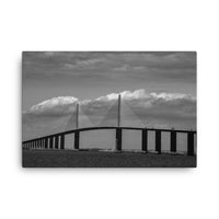 Skyway Bridge Black and White Coastal Landscape Canvas Wall Art Prints