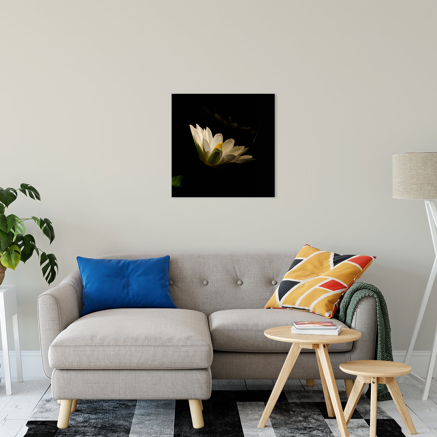 Spotlight on Waterlily - Square Nature / Floral Photo Fine Art & Unframed Wall Art Prints 24" x 24" / Fine Art Canvas - PIPAFINEART