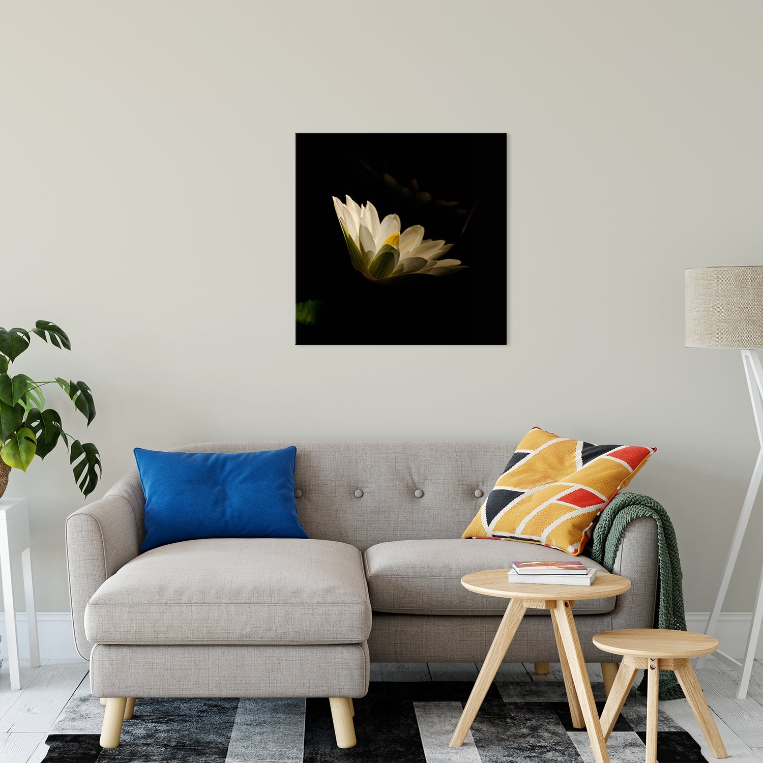 Spotlight on Waterlily - Square Nature / Floral Photo Fine Art & Unframed Wall Art Prints 30" x 30" / Fine Art Canvas - PIPAFINEART