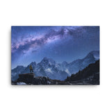 Stone Mountains and Milky Way Night Landscape Photo Canvas Wall Art Print