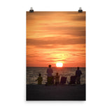 Summer Spectators Coastal Sunset Landscape Photo Paper Poster - PIPAFINEART