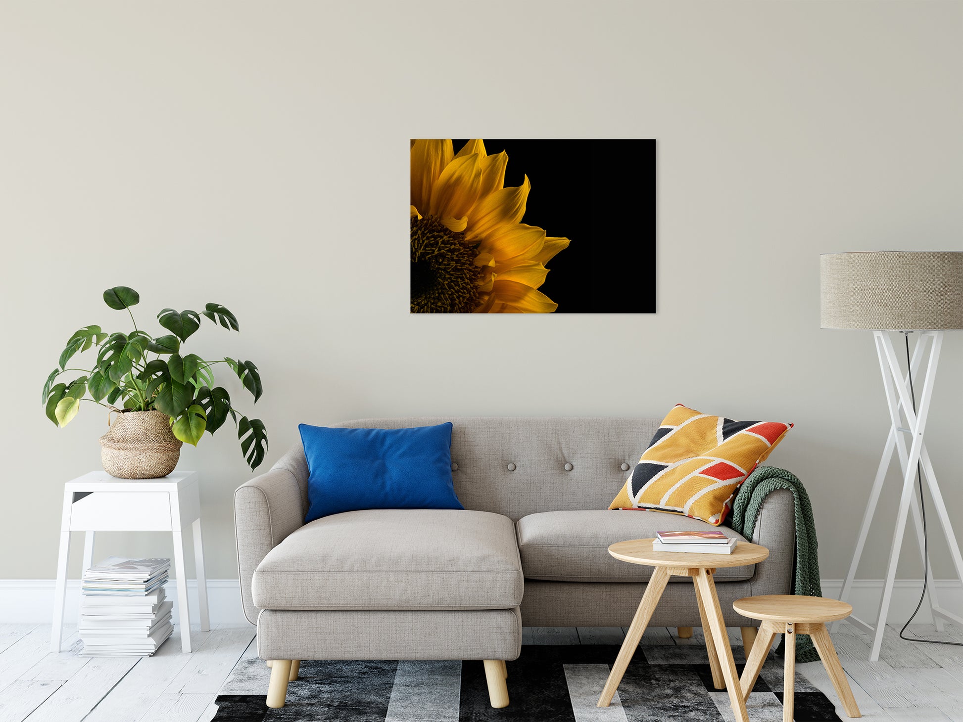Sunflower in Corner Nature / Floral Photo Fine Art Canvas Wall Art Prints 24" x 36" - PIPAFINEART