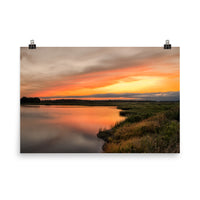Sunset Over Woodland Marsh Landscape Photo Loose Wall Art Prints - PIPAFINEART