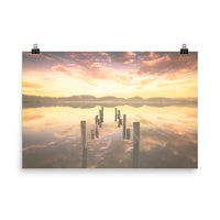 Sunset Pillars and Reflections on Lake Landscape Photo Loose Wall Art Prints