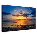 Sunset at Breakwater Lighthouse Landscape Photo Fine Art Canvas Wall Art Prints  - PIPAFINEART