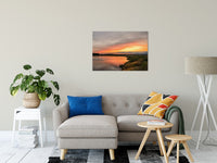 Sunset Over Woodland Marsh Landscape Photo Fine Art Canvas Wall Art Prints 24" x 36" - PIPAFINEART