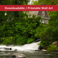 The Brandywine River and First Presbyterian Church Color Landscape Photo DIY Wall Decor Instant Download Print - Printable  - PIPAFINEART