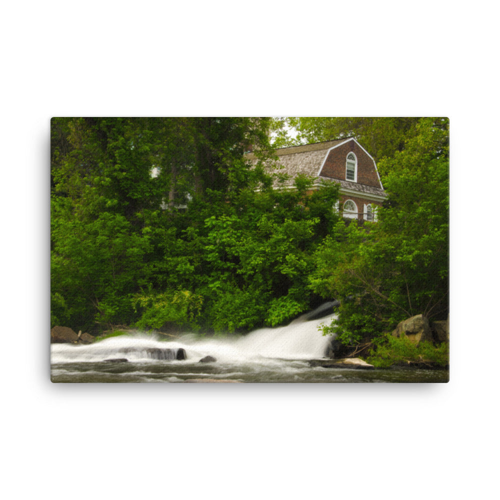 The Brandywine River and First Presbyterian Church Rural Landscape Canvas Wall Art Prints
