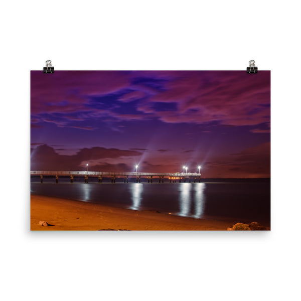 The Pier At Woodland Beach Urban Landscape Loose Unframed Wall Art Prints - PIPAFINEART