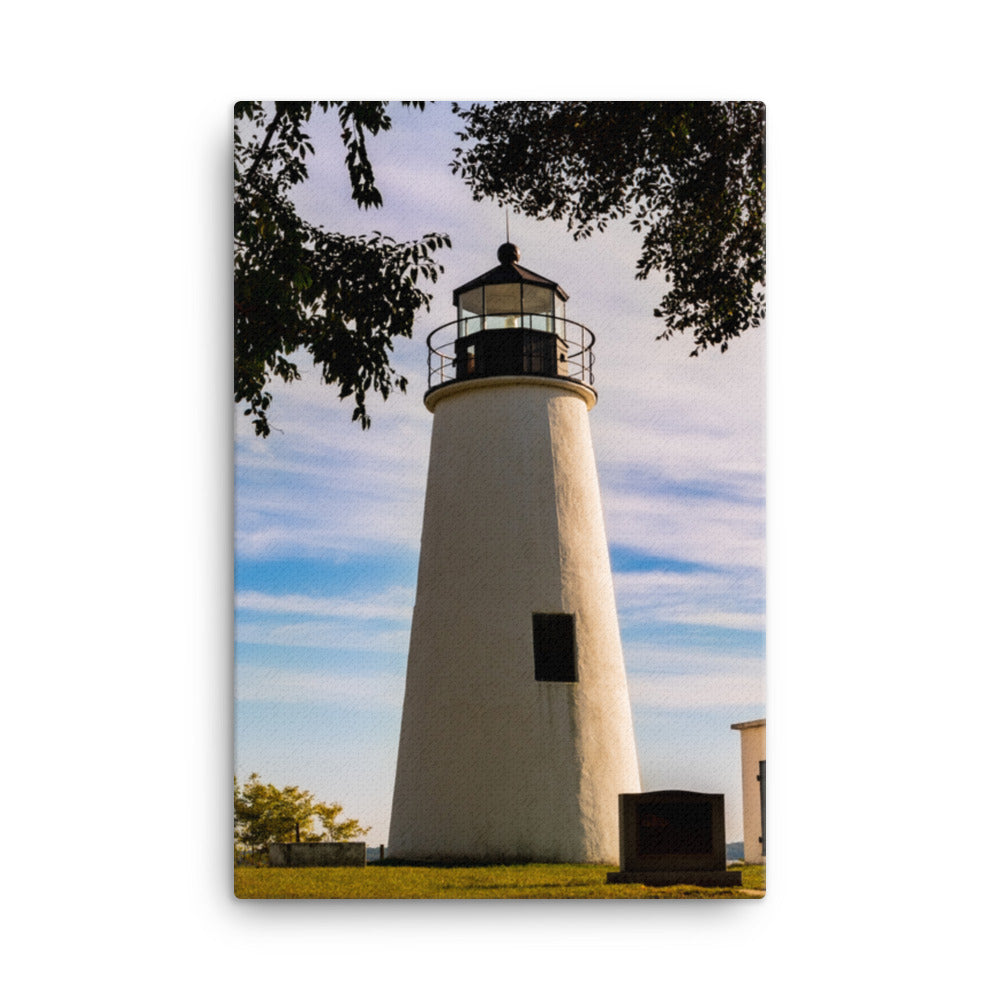 Turkey Point Lighthouse in the Trees Coastal Landscape Canvas Wall Art Prints