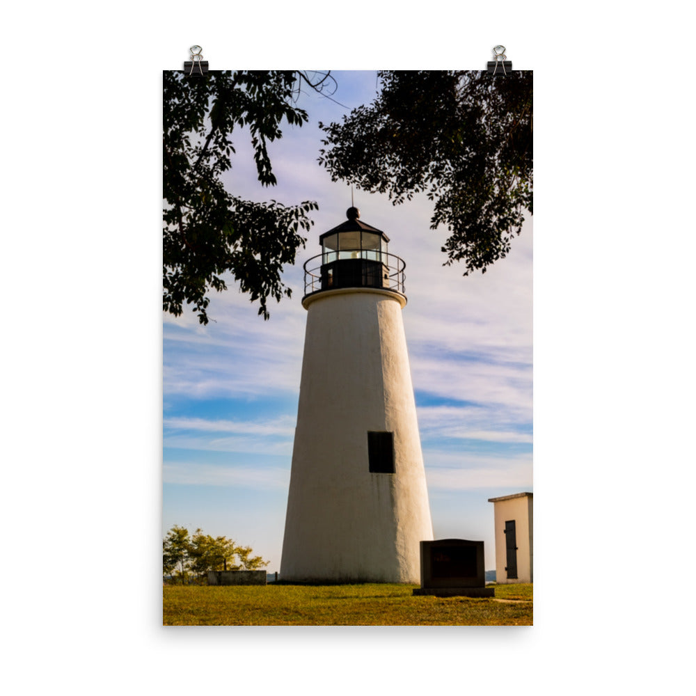 Turkey Point Lighthouse in the Trees Landscape Photo Loose Wall Art Print - PIPAFINEART