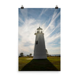 Turkey Point Lighthouse with Sun Flare Landscape Photo Loose Wall Art Print - PIPAFINEART