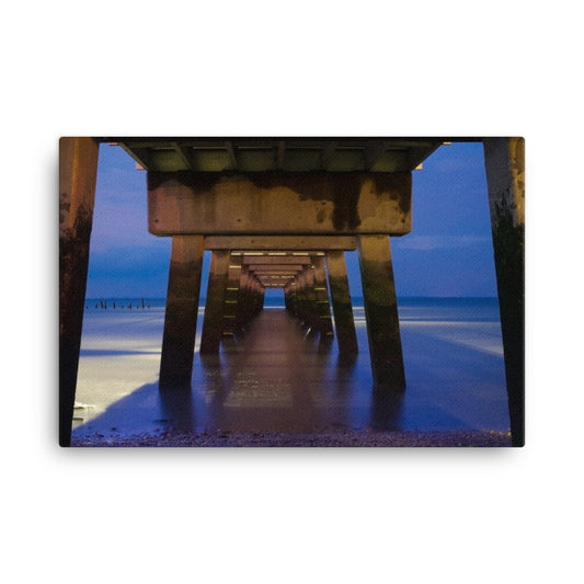 Under the Pier Architectural Coastal Landscape Photograph Canvas Wall Art Prints